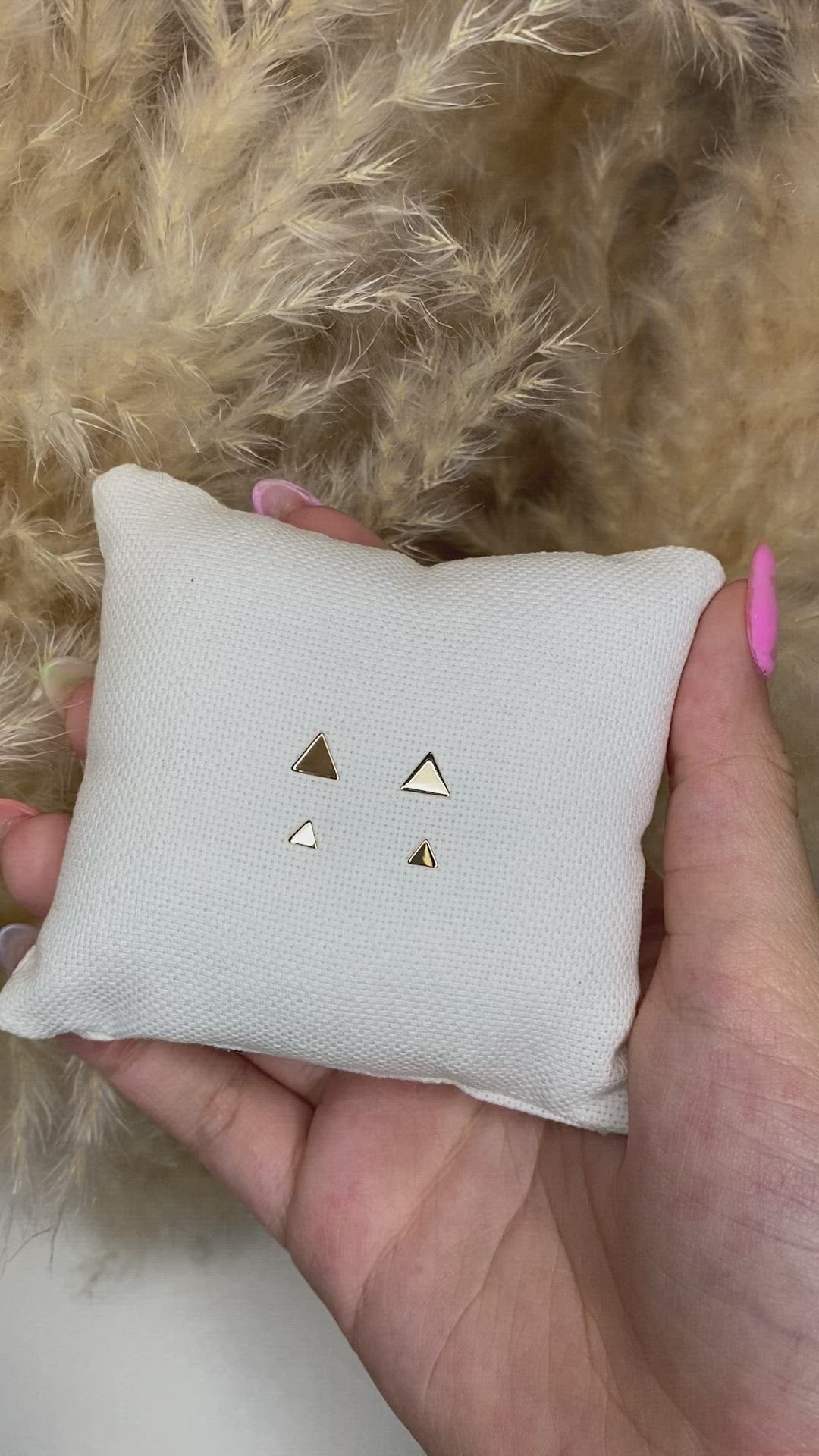 14K Gold Triangle Stud Earrings | Tiny & Small Minimalist Studs